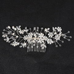 Crystal Pearl handmade crystal hair comb 716836390112 - COCOMELODY