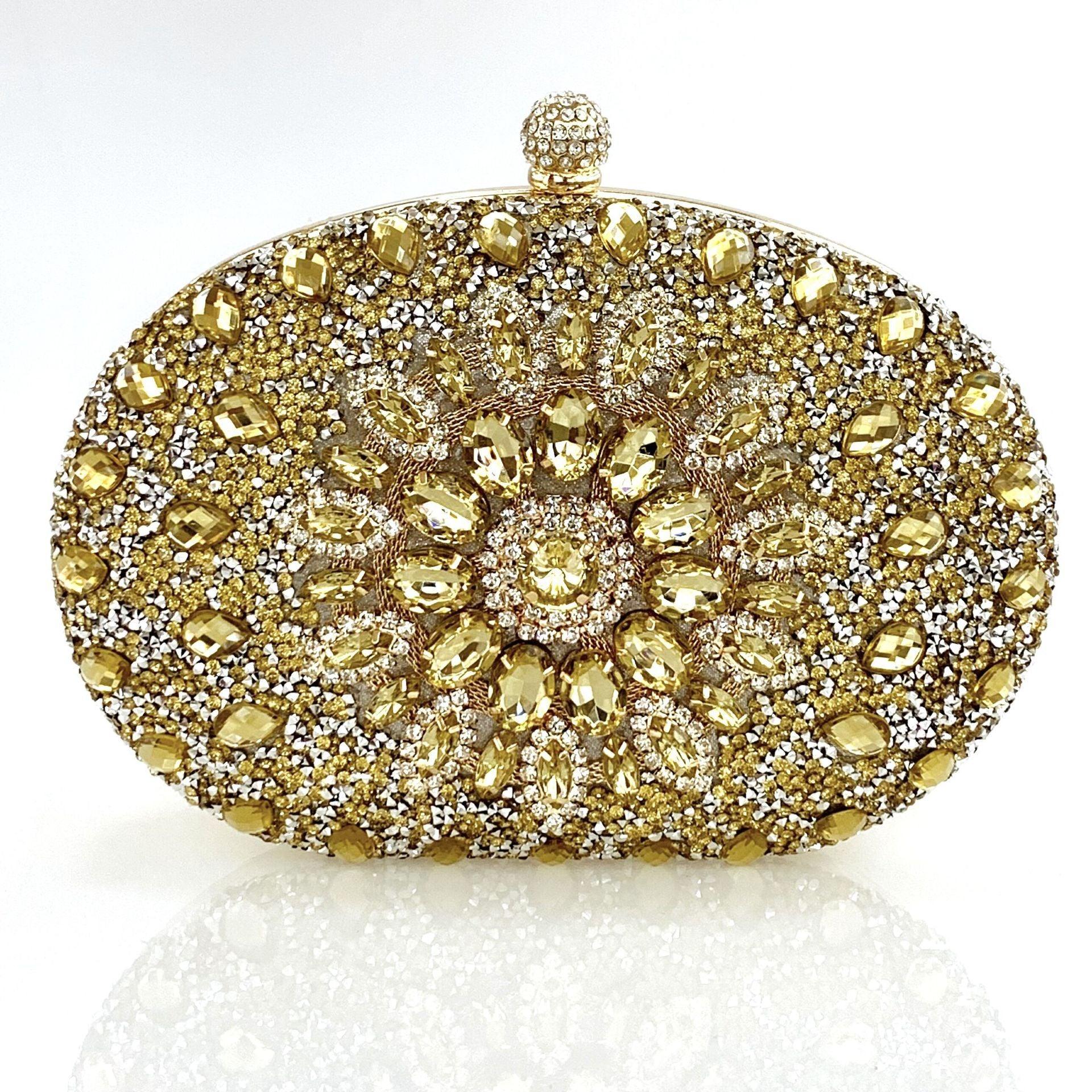Shell full of diamonds glitter glass rhinestones wedding banquet dinner bag 736519933092 - COCOMELODY