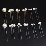 U-shaped Pearl Brida Hairpins 6 piece 684476301257 - COCOMELODY