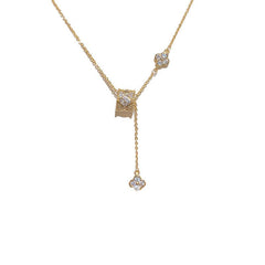 Small waist four-leaf flower fringe necklace 721791807073 - COCOMELODY