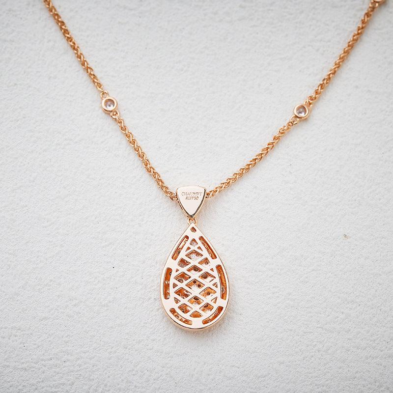Drop necklace gold-plated full drill collarbone chain 800621951236 - COCOMELODY