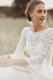 Sheath-Column Sweep-Brush Train Lace Wedding Dress 642360655746 - COCOMELODY