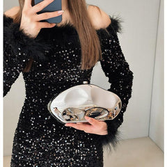 Niche design metal acrylic bag shaped stone hand bag banquet fashion exquisite small bag 799845346236 - COCOMELODY