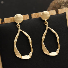 Drop shape striking surface stylish simple atmospheric earrings 676473740910 - COCOMELODY