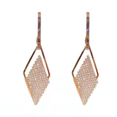 Full diamond geometric earrings 651717894595 - COCOMELODY