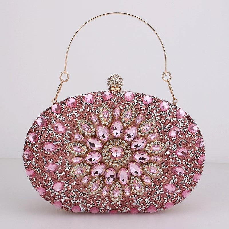 Shell full of diamonds glitter glass rhinestones wedding banquet dinner bag 736519933092 - COCOMELODY