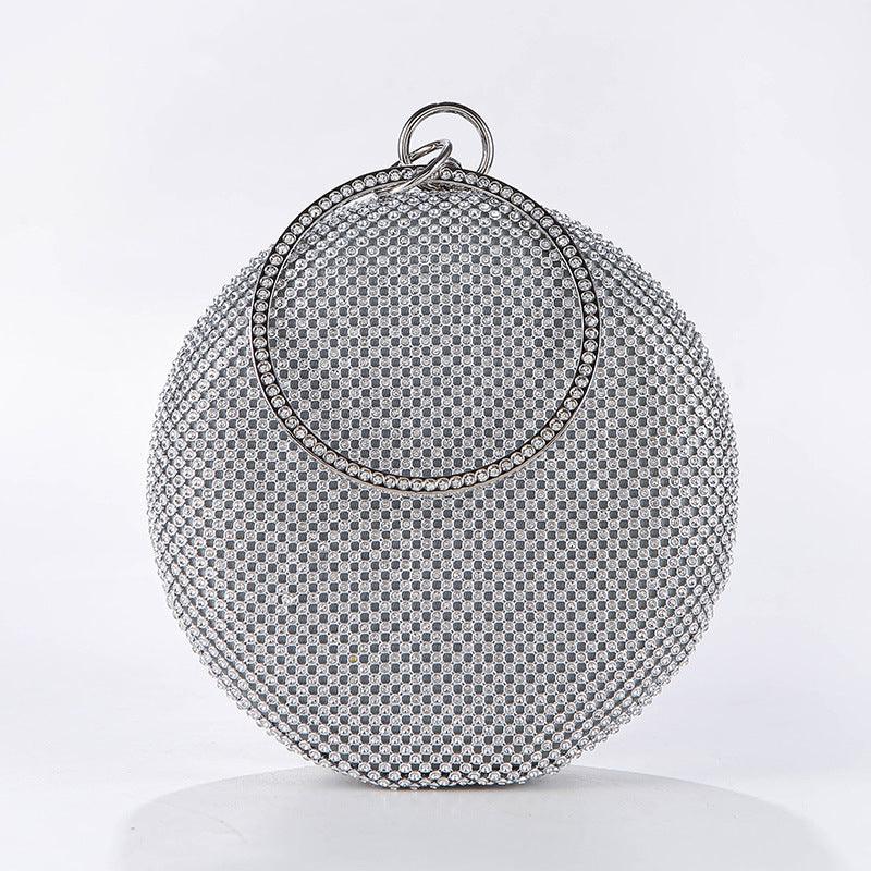 Rhinestone mid-round evening bag 791461170551 - COCOMELODY
