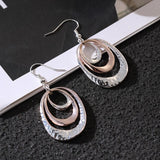 Color contrast oval geometry alloy earrings fashion high class earrings 720365775812 - COCOMELODY