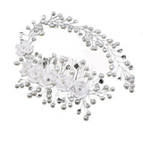 Exquisite handmade bridal hair accessories Pearl leaves rose Combs 573073773955 - COCOMELODY