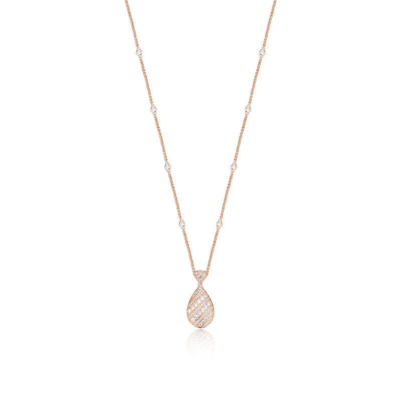 Drop necklace gold-plated full drill collarbone chain 800621951236 - COCOMELODY