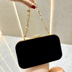 Evening clutch bag diamond-encrusted suede bag Dinner bag Women's crossbody bag 778944030967 - COCOMELODY