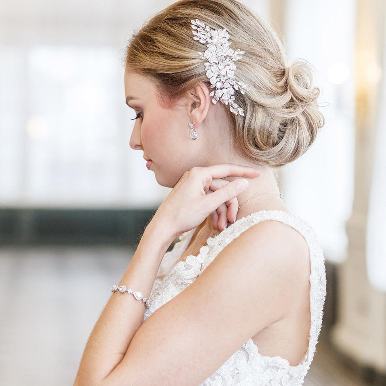 Bridal alloy crystal hair comb insert comb 675547355878 - COCOMELODY