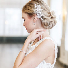 Bridal alloy crystal hair comb insert comb 675547355878 - COCOMELODY