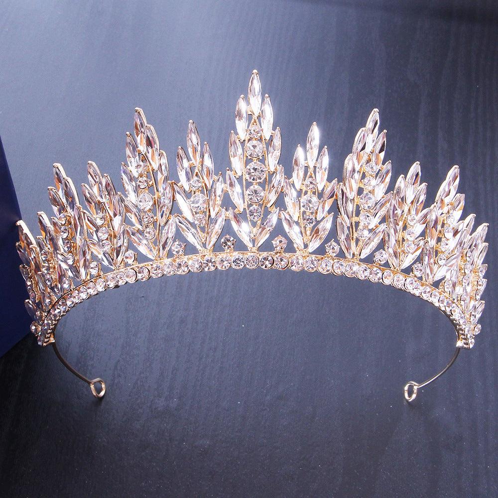 Full diamond super flash half round crown bride wedding headwear photography with makeup styling up-hair crown 677485871099 - COCOMELODY