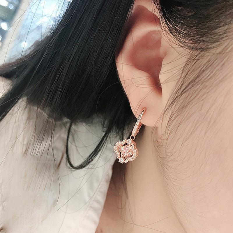 Four-leaf clover stud earrings 738526713611 - COCOMELODY