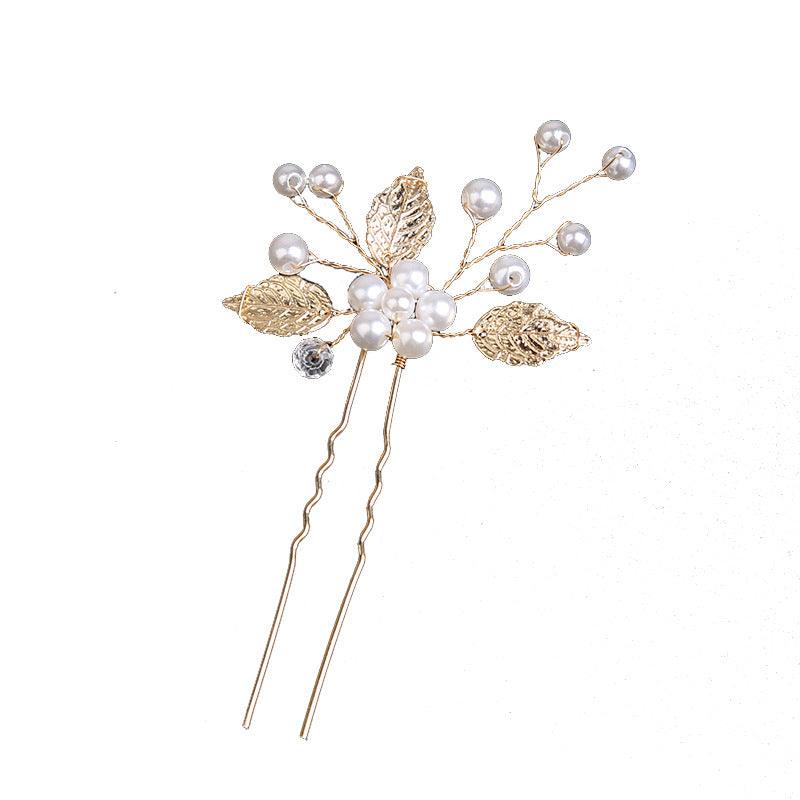 Pearl bridal hairpin Headpiece Hair pin Wedding accessories set of 3 686678591615 - COCOMELODY