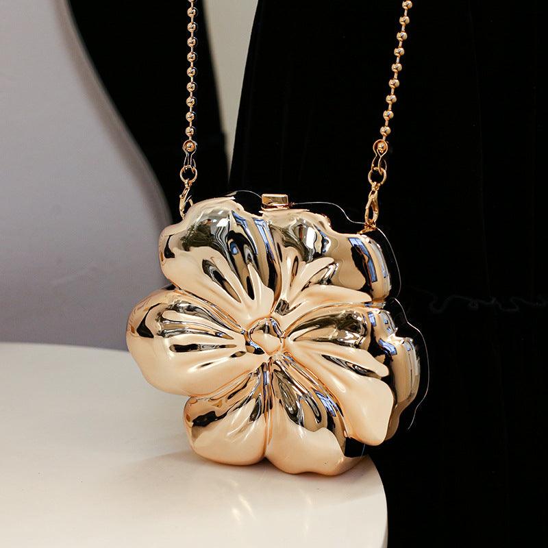 Flower bag mirror plating process oblique span bag 778089021024 - COCOMELODY