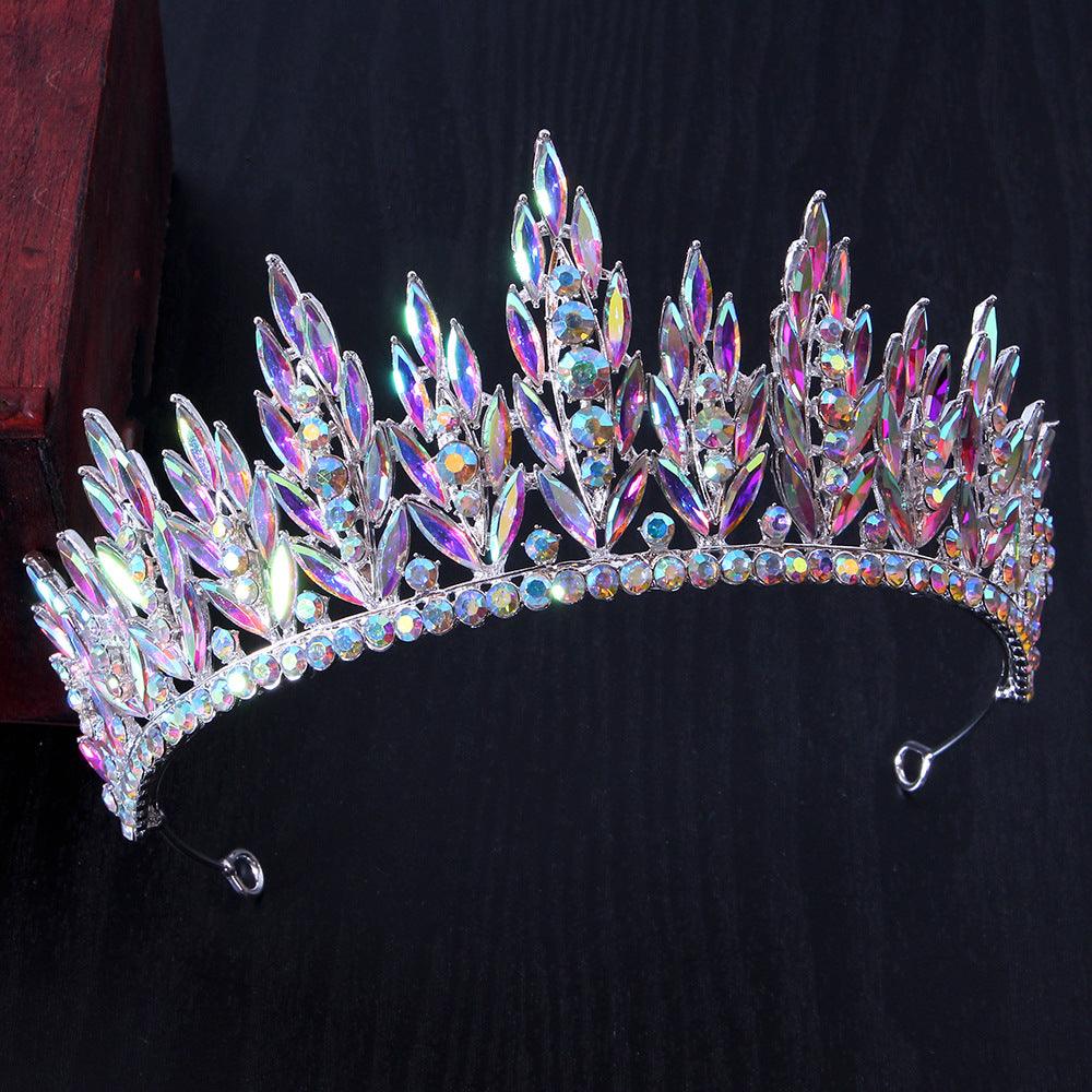 Full diamond super flash half round crown bride wedding headwear photography with makeup styling up-hair crown 677485871099 - COCOMELODY