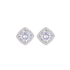 Small sugar cube zircon earrings 821703476887 - COCOMELODY