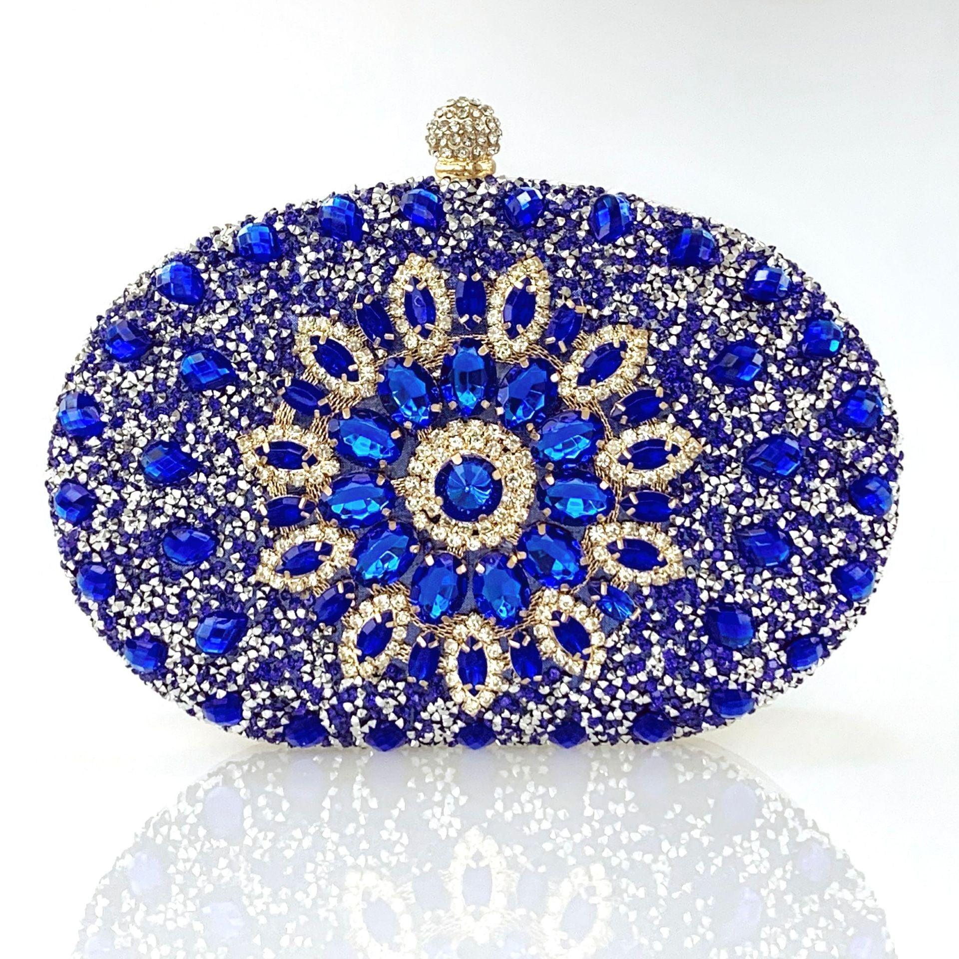 Shell full of diamonds glitter glass rhinestones wedding banquet dinner bag 736519933092 - COCOMELODY