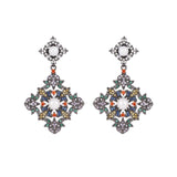 S925 Silver Needle vintage peach Blossom earrings 717713321476 - COCOMELODY