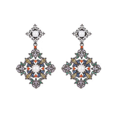 S925 Silver Needle vintage peach Blossom earrings 717713321476 - COCOMELODY