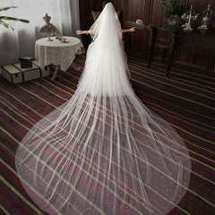 Trailing Pearl Yarn Double-Layer Covered Face Veil 606087692939 - COCOMELODY