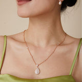 Drop necklace gold-plated full drill collarbone chain 800621951236 - COCOMELODY