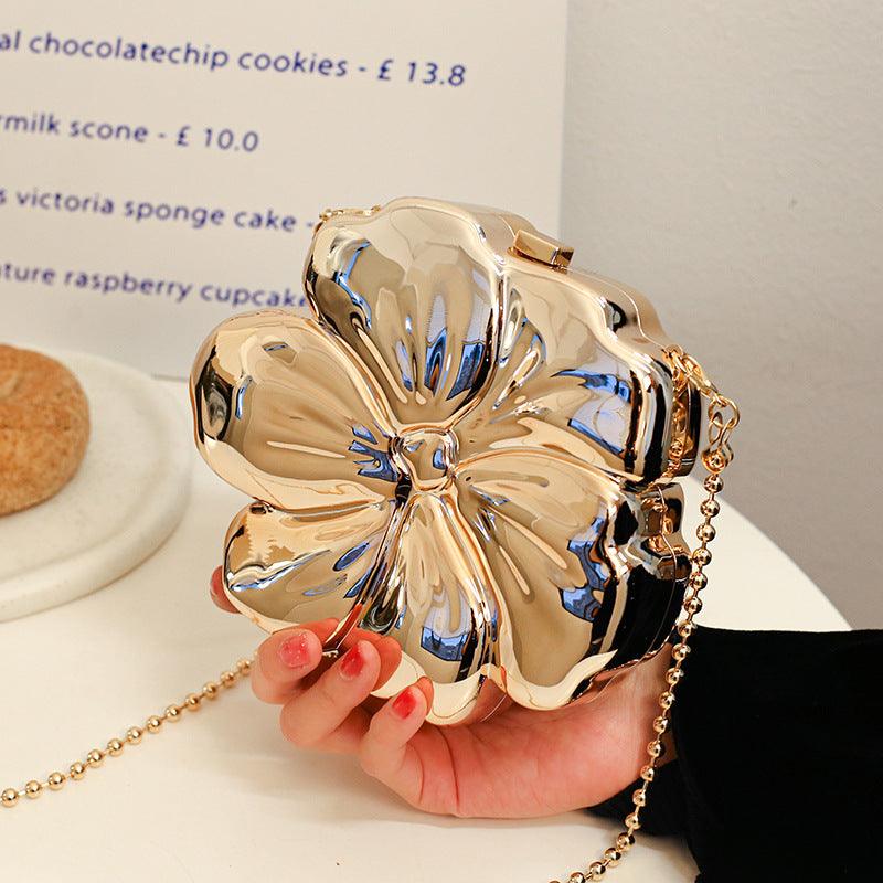 Flower bag mirror plating process oblique span bag 778089021024 - COCOMELODY