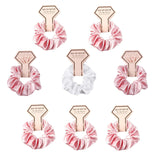 Crown Card Crystal Satin scrunchie Wedding party Gift Fashion solid color hair tie set 676812975531 - COCOMELODY