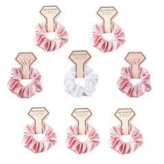 Crown Card Crystal Satin scrunchie Wedding party Gift Fashion solid color hair tie set 676812975531 - COCOMELODY