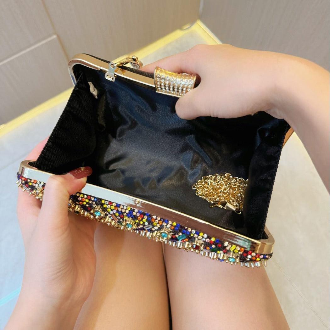 Rhinestone tote Bag Banquet Bag diamond-encrusted diagonal dinner bag 754743789639 - COCOMELODY