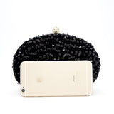 Goose egg oval crossbody Carry colorful black sequin dinner bag 675056328141 - COCOMELODY