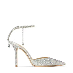 Glitter Ankle Strap Pointy Stiletto heel Sandals 772939443259 - COCOMELODY