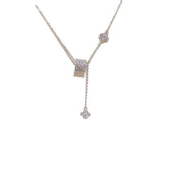 Small waist four-leaf flower fringe necklace 721791807073 - COCOMELODY