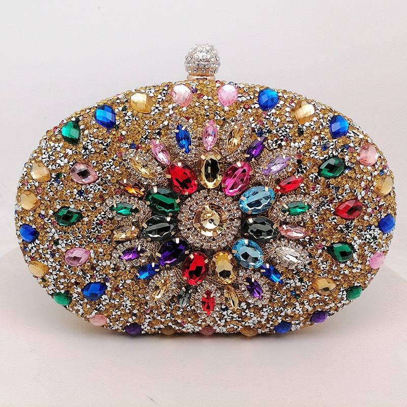 Shell full of diamonds glitter glass rhinestones wedding banquet dinner bag 736519933092 - COCOMELODY