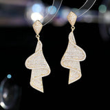 Zircon skirt streamer earrings 737367022162 - COCOMELODY