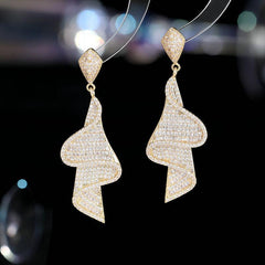 Zircon skirt streamer earrings 737367022162 - COCOMELODY