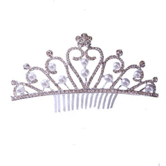 Bride's hair tiara Bride's little tiara with comb rhinestone pearl tiara 651428713487 - COCOMELODY