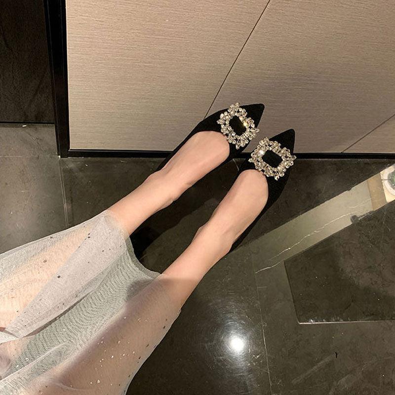 Rhinestone Pointy Flat Shoes 707106912708 - COCOMELODY