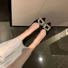 Rhinestone Pointy Flat Shoes 707106912708 - COCOMELODY