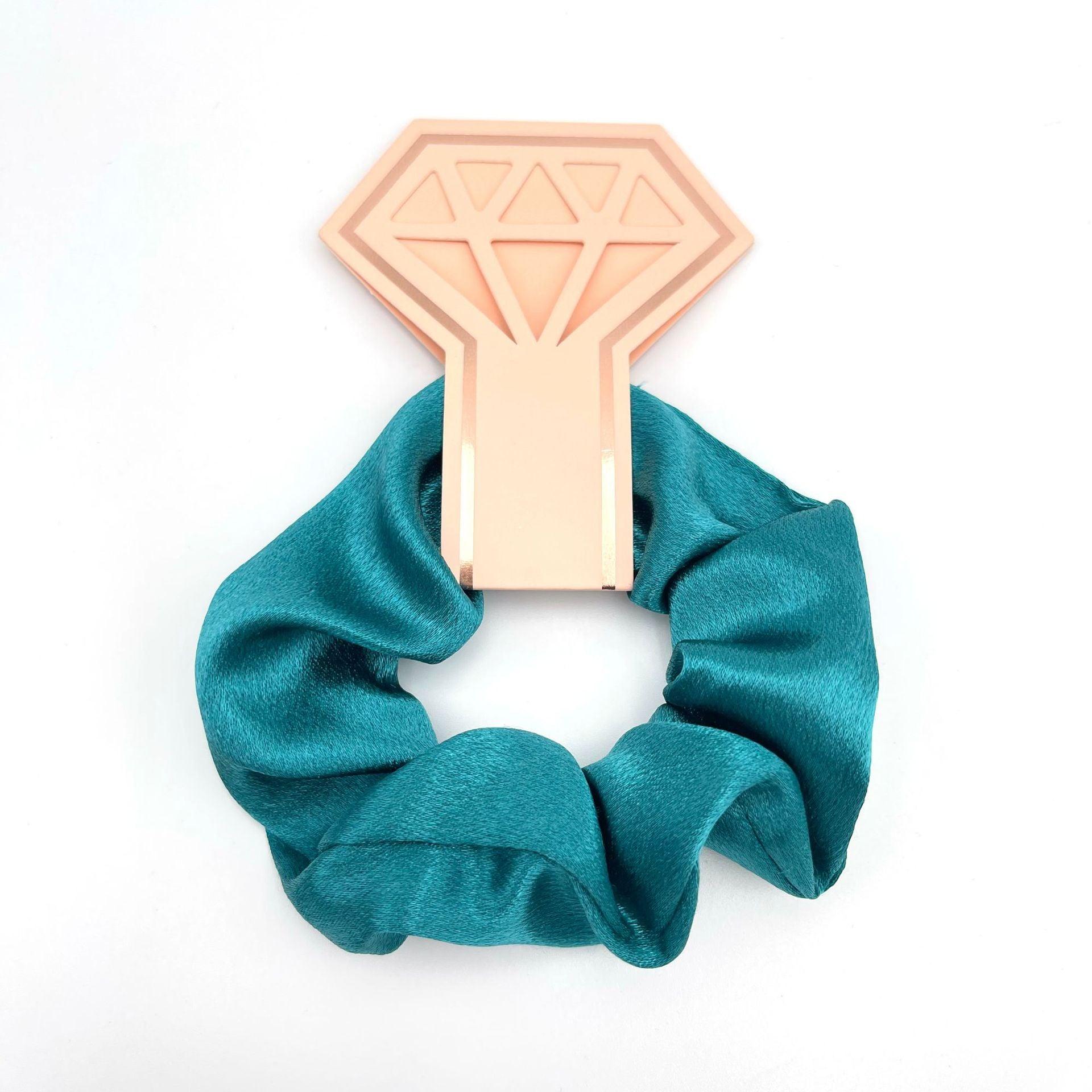 Crown Card Crystal Satin scrunchie Wedding party Gift Fashion solid color hair tie set 676812975531 - COCOMELODY