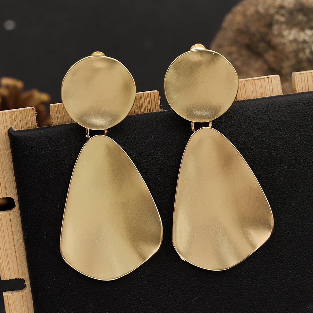 Atmospheric exaggerated ear clips Fashion geometric metal earrings 671815042653 - COCOMELODY