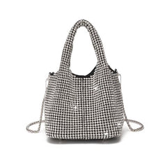 Diamond-encrusted and diamond-filled tote bucket dinner bag 819045946412 - COCOMELODY