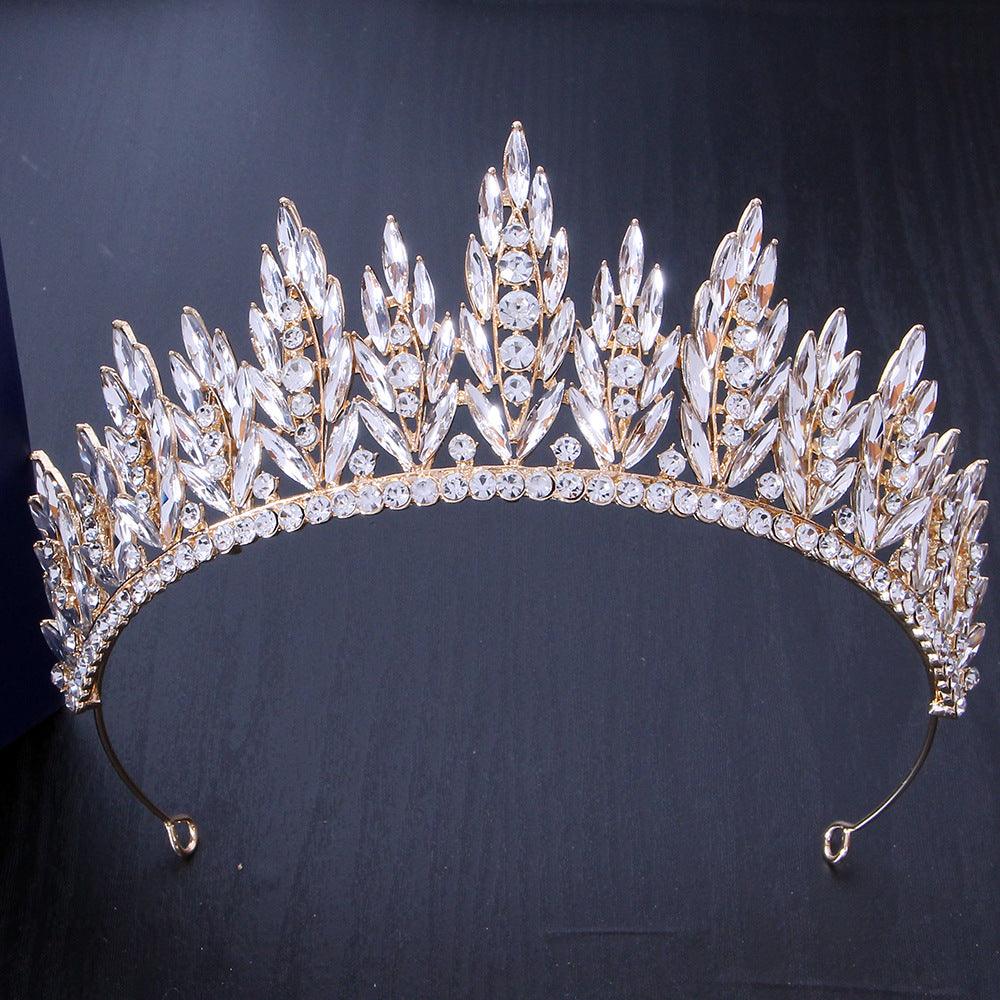 Full diamond super flash half round crown bride wedding headwear photography with makeup styling up-hair crown 677485871099 - COCOMELODY