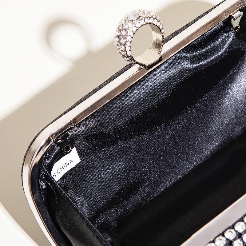 Hand diamond-encrusted dinner bag Hand bag chain small square bag 689059915170 - COCOMELODY