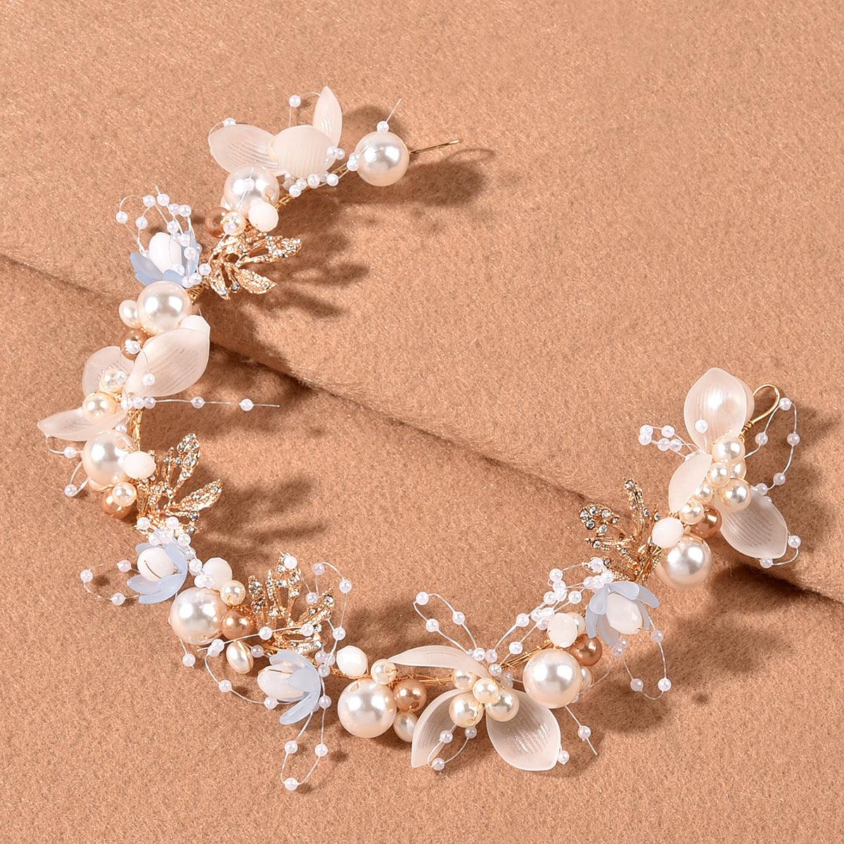 White bridal pearl Headpieces wedding accessories 609189851037 - COCOMELODY