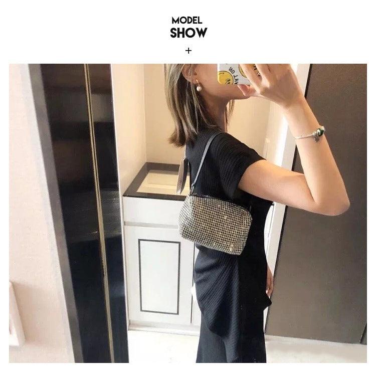 Stylish All Diamond bling rhinestone chain set with diamond Hand full diamond underarm bag 704230461982 - COCOMELODY