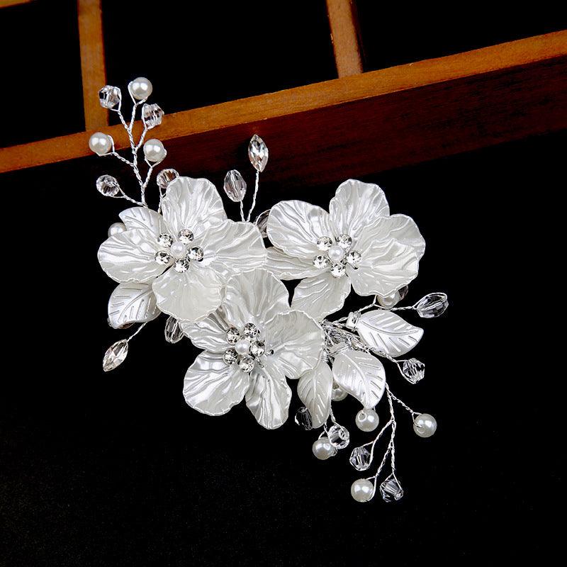 Handcrafted crystal Pearl Headwear Hairpin for wedding accessories 573589507863 - COCOMELODY