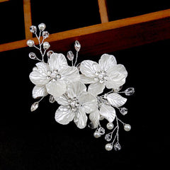 Handcrafted crystal Pearl Headwear Hairpin for wedding accessories 573589507863 - COCOMELODY